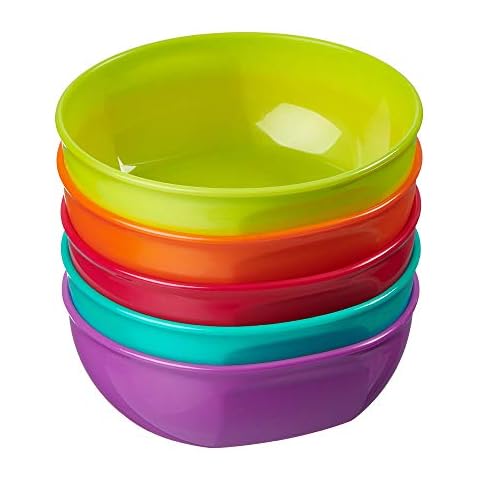 Vital Baby Nourish Perfectly Simple Bowls - 7oz/ 200ml. Baby Weaning and Feeding Bowls - Bright Colours - BPA, Phthalate, Latex-Free - Durable - Ideal for Toddlers - Microwave/Dishwasher Safe, 5pk Cover