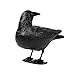 GUGULUZA Crow Decoys Full Body Plastic Crow Decoy for Hunting, Black Flocked Crow Decoy w/Feet Stake for Halloween Decor Yard Garden Decoration (‌Turn Back Crow)