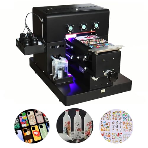 A4 L805 UV Printer，UV Flatbed Printer，Higher Resolution 2880 x1440dpi，Multi-Function for Phone Case Glass Cups Stickers Acrylic PVC