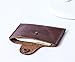 Handmade Vintage Leather Wallet - Slim Front Pocket Credit Card Holder, Hand-Stitched Genuine Cowhide Wallet for Men & Women, Holds 4-8 Cards + Cash (Dark brown stitching, Small Flap Wallet)