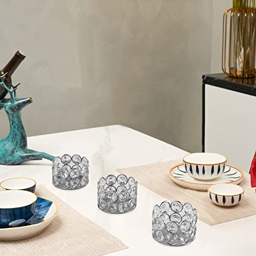 Vincigant V-TEA LIGHT CANDLE HOLDERS Silver Crystal Tea Light Candle Holders Set Of 12 thumb #6