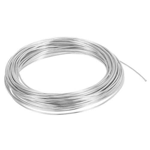 PATIKIL 1,5mm Filo Bonsai, 1 Rotolo Filo di Alluminio Anodizzato Floreale Filo per Alberi 32,8Ft per Fissaggio Rami da Giardino, Argento