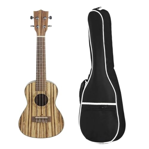 ウクレレキット 26インチ 4弦 ゼブラウッド ソプラノ ハワイアン ウクレレ(色:B)