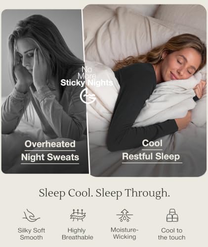 Image of GYS Bamboo Viscose Sleep Sets for Women Long Sleeve Crew Neck Pajama Sets with Pockets
