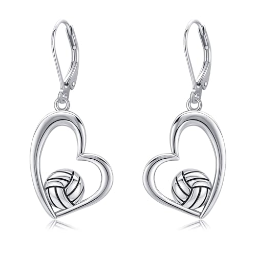 Pickleball/Tennis/Soccer/Volleyball/Golf/Hockey/Basketball Earrings for Women 925 Sterling Sliver Sports Ball Earrings Pickle Ball Dangle Earrings Pickleball Jewelry Gifts for Women Lover