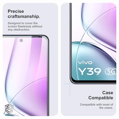 Image of Military-Grade Gorilla Tempered Glass For Vivo Y39 (6.68 Inch) With Installation Kit | Edge to Edge Coverage | Black
