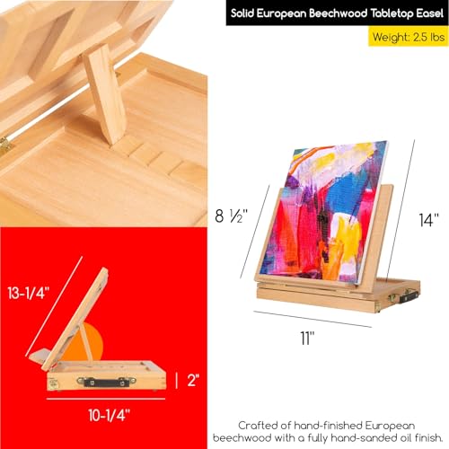 Image of MEEDEN 142 PCS Painting Kit: Art Supplies with Aluminum & Tabletop Easel
