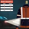 NOROZE Mens Hi Vis Hoodie with Reflective Tape, High Visibility Full Zip Hoodie for Safety Workwear, Zipped Pockets High Vis Hoodie, Durable Work Hoodies for Men (L, Style 3: Neon orange/Navy) #5