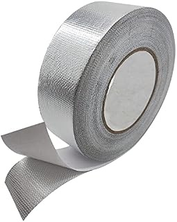 50m x 50mm Glass Fiber Aluminum Foil Tape Self Adhesive Tape, Heat Insulation High Temperature Resistant Waterproof Leak Tape