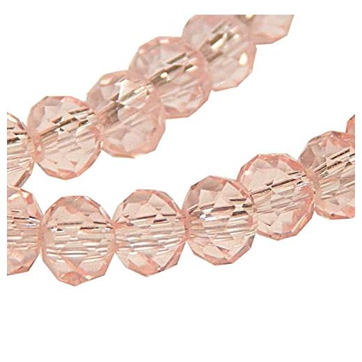 Cuentas checas de cristal de Bohemia facetadas y redondas, tamaños de 4/6/8/10 mm, colores a elegir (salmón), 6 x 4 mm