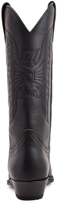 Western Cowboy Boots for Men Retro Embroidered Slip Resistant Square Toe Chunky Heel Mid Calf Country Work Boots