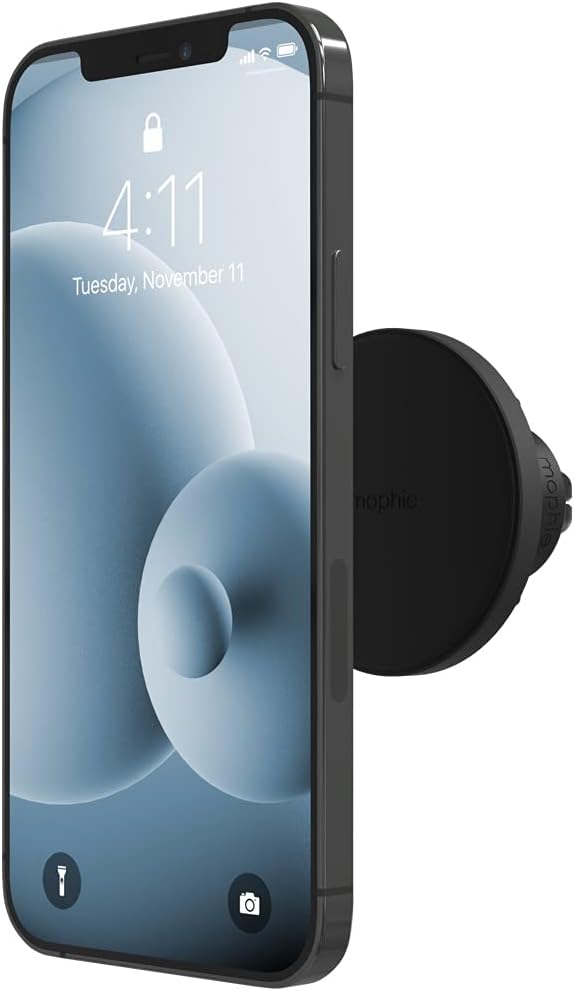 mophie snap Vent Mount - Magnetic car Mount Compatible with Any Smartphone - Made for Smartphones, iPhone, Google Pixel, Samsung Galaxy, Qi-Enabled Devices - Black