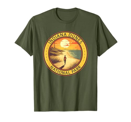 Indiana Dunes National Park Illustration Travel Art T-Shirt