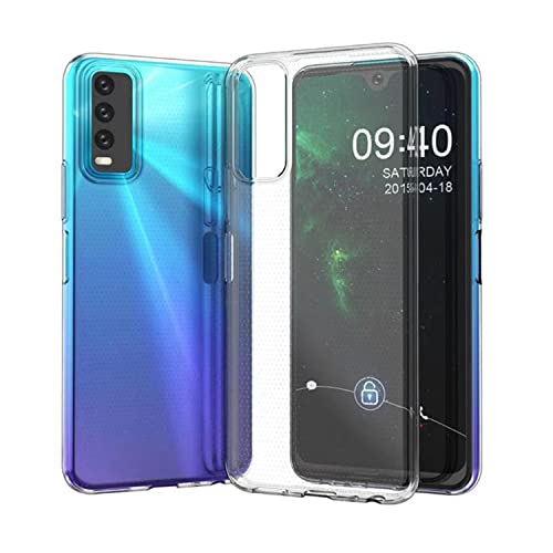 Image of Case Creation New Vivo Y12s Premium Imported 0.3mm Crystal Clear Totu Silicone Transparent Flexible Soft Corner Protection with TPU Slim Back Case Color Variation Cover for Vivo Y12s