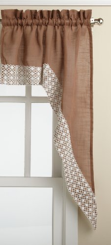 Lorraine Home Fashions Salem 60-inch x 38-inch Tailored Swag Pair, Chocolate