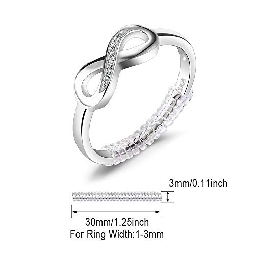 JewelryPalace Infinity Forever Love Knot Promise Ring for her, White Gold Plated 925 Sterling Silver Rings for Women, Anniversary CZ Simulated Diamond Ring, Girls Womens Jewellery Gifts - Image 4