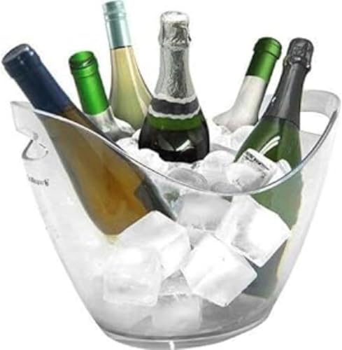 Bewitched Enfriador de 6 Botellas de Vino, Cervezas, Champán y Refrescos, Cubitera Grande 6 Botellas, Champanera Grande, Cubitera y Enfriador Grande 35x26,5x26cm,Transparente