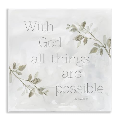 Floral Sprig Faith Affirmation, 12 x 12 Inch Mounted Print on Wall Plaque