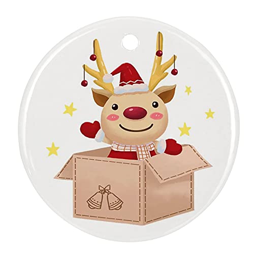 MAIKESUB 25 PCS Sublimation Blank Ceramic Ornament Round Ornament 2.8 Inch White Porcelain Ornament with Gold String for Crafting Christmas Tree Decor for DIY Personalized Home Decor Bulk