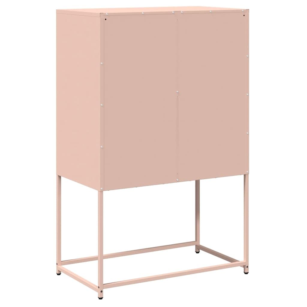 vidaXL Highboard Rosa 68x39x107 cm Stahl, Sideboard, Seitenschrank, Aufbewahrungsschrank, Schrank, Sideboard, Hochschrank, hohes Sideboard