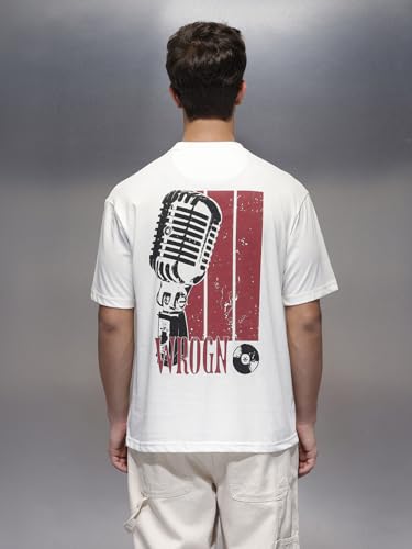 WROGN Store WROGN Men's Cotton T-Shirt White L - Image 5