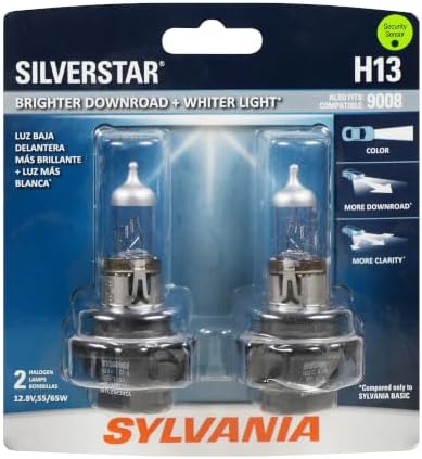 SYLVANIA H13 SilverStar High Performance Halogen Headlight Bulb, (Contains 2 Bulbs)