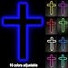 OUYENL Cross Wall Decor Light Up Cross Neon Sign with Cross Necklace Jesus Christian Catholic Gifts Crucifix Led Sign Decor 16 Colors Changing Remote Night Lights Large Size