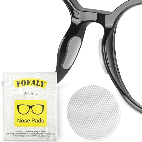 FOFALY Eyeglass Nose Pads, Anti Slip Micro-Textured Nose Pads for Glasses, 1.5mm Thick Soft Comfortable Silicone Cushions for Sunglasses, Glasses Non-Slip Nose Grips (10 Clear Pairs/Teardrop)