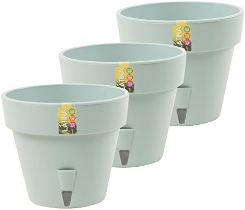 Santino Self Watering Planters Set of 3 Flower pots Latina 7.9 Inch Jade Color
