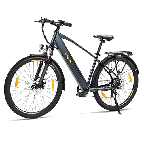 Eleglide E-Bike, T1 Elektrofahrrad 27.5'' Trekking E-Cityrad mit 13Ah Akku, 100KM Lang Range, 250W Motor, 7 Gäng E-Mountainbike für Damen und Herren, Doppelscheibenbremsen