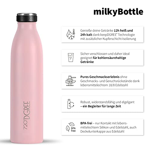 720°DGREE Edelstahl Trinkflasche milkyBottle 750ml BPA-frei und auslaufsicher