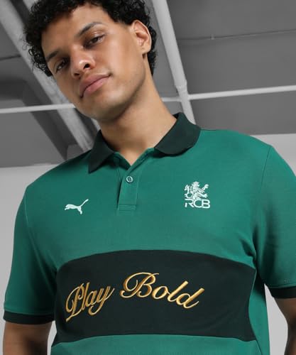 Image of Puma Men Cotton Classic Fit Polo (634698 Wild Green, Small