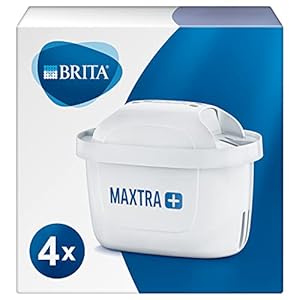 BRITA Wasserfilter-Kartusche MAXTRA+ 4 Stück – Kartuschen für alle BRITA Wasserfilter zur Reduzierung von Kalk, Chlor & geschmacksstörenden Stoffen im Leitungswasser, Weiß
