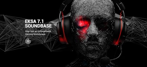 Image of EKSA E900 Pro Gaming Wired Over Ear Headphones with Virtual 7.1 Surround Sound, Noise Cancelling with Mic & Led, Compatible with PC, PS4, PS5, Xbox One (RED and Black)