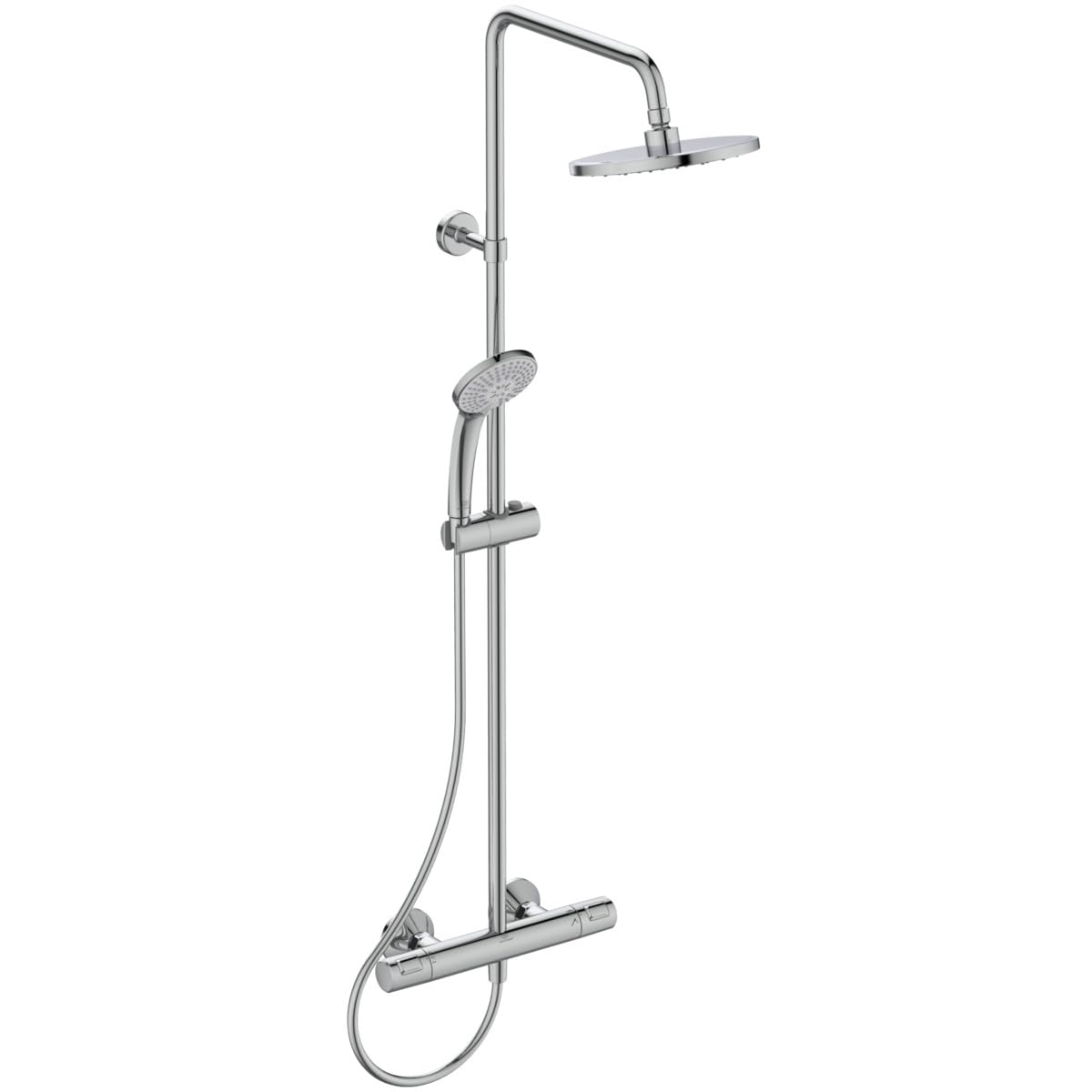 Ideal Standard Ceratherm T25+ Chrome Effect Rear Fed Thermostatic Shower Kit With 2 Heads & 1500M Hose Length from B&Q
