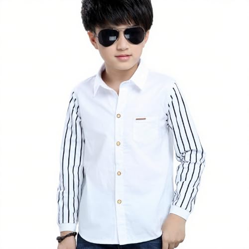 Boys Clothes Stripe Tops Dress Shirt Teen Gentleman Fastener Kids Baby Long Sleeve Boys Tops Toddler Girl Coats