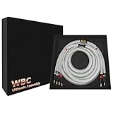 WORLDS BEST CABLES 6 Foot Ultimate - 9 AWG - Ultra-Pure OFC - Premium Audiophile HiFi Bi-Wire Single Speaker Cable for Center Channel with Eminence Gold Banana Plugs & Silver Tweed Jacket