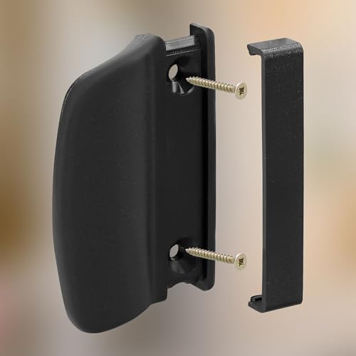 KOTARBAU Praktisch aus Kunststoff Sicher Raucher Terrassen Türoptik Griff Schließen Griffmuschel (Schwarz) Balkontürgriff