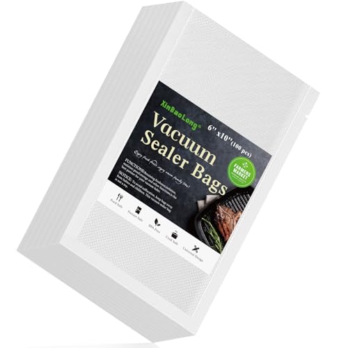 Image of Vacuum Sealer Bags, 6 inch x 10 inch, 100 Pcs | Commercial Grade, BPA Free, Sous Vide Cooking, Puncture Prevention, Customized Size, Kitchen Essentials