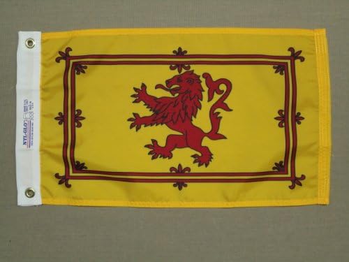 Scotland Scottish Rampant Lion Indoor Outdoor Dyed Nylon Boat Flag Grommets 12" X 18"