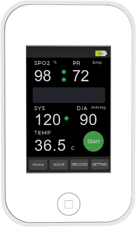 Veterinary Monitor, Handheld Animal NIBP SpO2 PR Temp Vital Signs Machine with 5 Cuffs, Rechargeable for Dogs Cats Pets Clinic