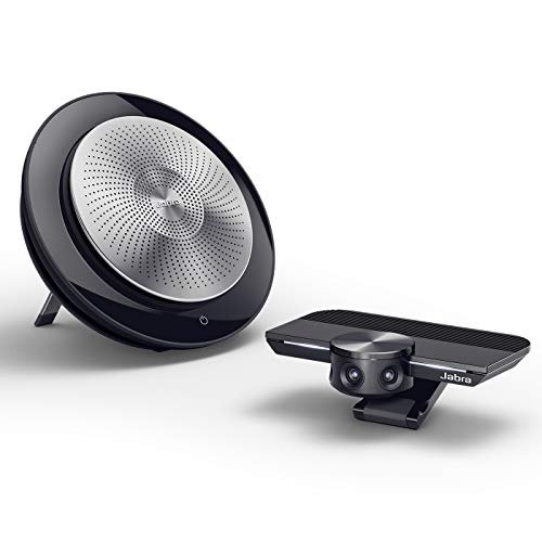 Jabra PanaCast Panorama 4K Video Konferenzkamera Bundle - Plug-and-Play Videokamera mit 180 Grad Sichtfeld - Jabra Speak 710 UC Konferenzlautsprecher und Zubehör