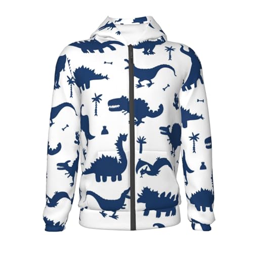Cute Cartoon Dinosaurs Kids Pullover Hoodies Boys Zip Up Sweatshirts Girls Athletic Clothes with Pocket2