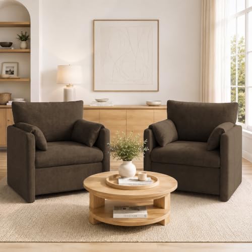 Oversized Accent Chair Set of 2,Comfy Reading Chair for Living Room,Bedroom