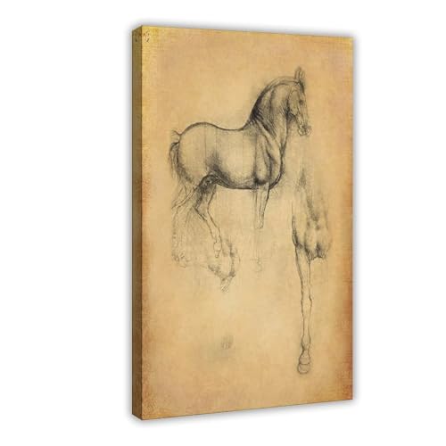 Toile Étude d'un cheval Da Vinci pour votre décoration de bureau