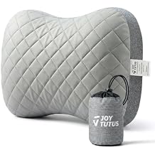 JOYTUTUS Inflatable Camping Pillow with Washable Removable Pillow Cover, Portable Ultralight Air Pillow for Travel,Backpacking,Hiking, Ergonomic Design Full Neck&Lumbar Support
