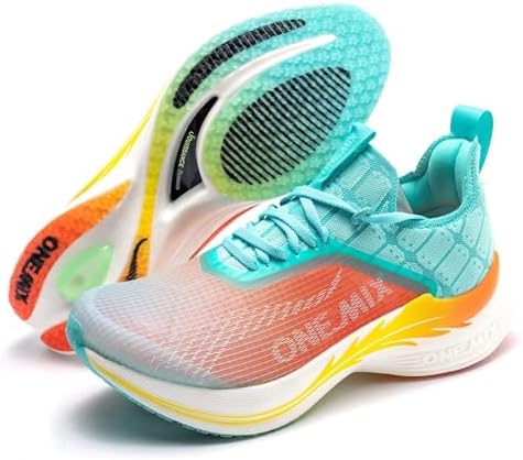 Men&#39;s Road Running Shoes Marathon Running Shoes Carbon Fiber Plate Running Shoes Wide with Arch Support Lightweight Breathable Sneakers ONEMIX Light Armor 21601