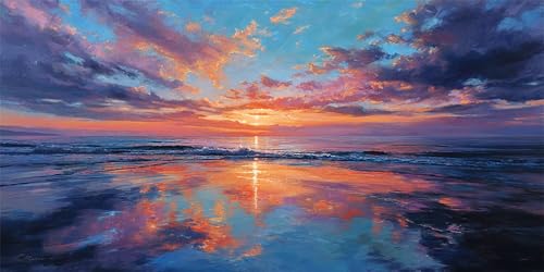 �������G �y�C���g�o�C�i���o�[ DIY �L�b�g �C �Ǐ��� �A�[�g�N���t�g ���� �G���|�L�b �G�̋������ �h��Ԃ��|�� ���e�L�����o�X�f�ސF�A�N�����G�̋� �y�C���g�u���V �Z�b�g �C���e���A�f�R���[�V�����ɍœK �t���[�����X 80x120cm U-