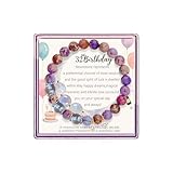 ARHTF Pulsera de cumpleaños número 31, 32, 33, 30, para mujer, con cuentas de piedra lunar, regalo de cumpleaños para ella, adjustable, Piedra, No es una piedra preciosa