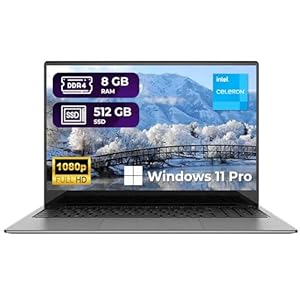 thunderb Laptop E156S de 15.6 pulgadas, Intel Quad-Core, 8 GB de RAM, SSD de 512 GB, Windows 11 Pro, huella digital, teclado retroiluminado, HDMI, Bluetooth, USB 3.0, cámara web HD, sonido superior